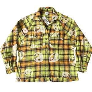BDG Yin Yang Flannel Button Down Shirt Grunge 90s Medium